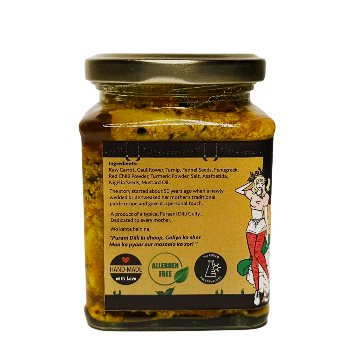 Gajar Gobhi Shalgam Mix Pickle - No Added Sugar or Jaggery - 250 gm