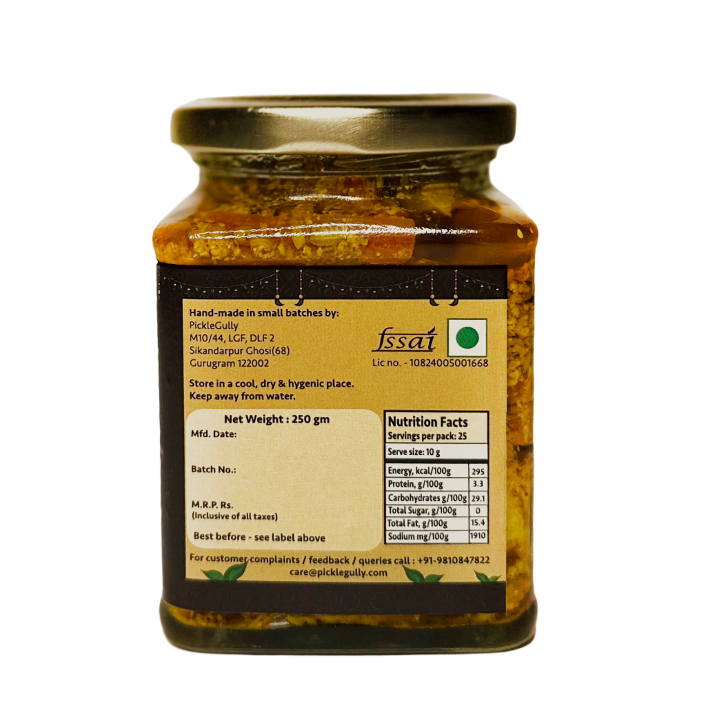 Gajar Gobhi Shalgam Mix Pickle - No Added Sugar or Jaggery - 250 gm